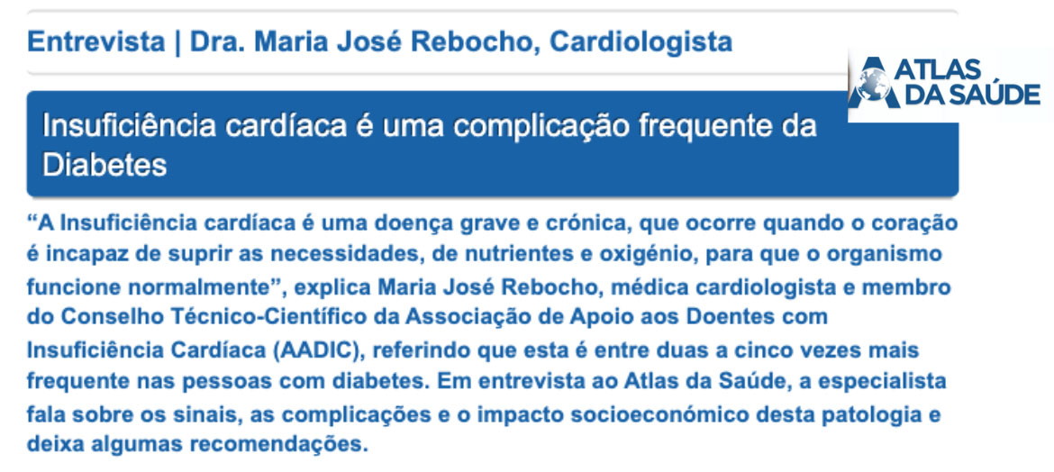 Entrevista da Dra. Maria José Rebocho - Atlas Saúde