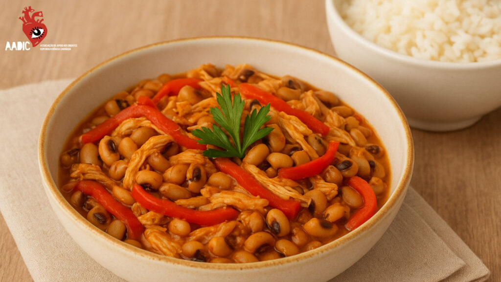 Receita Feijão frade com pimentos e frango