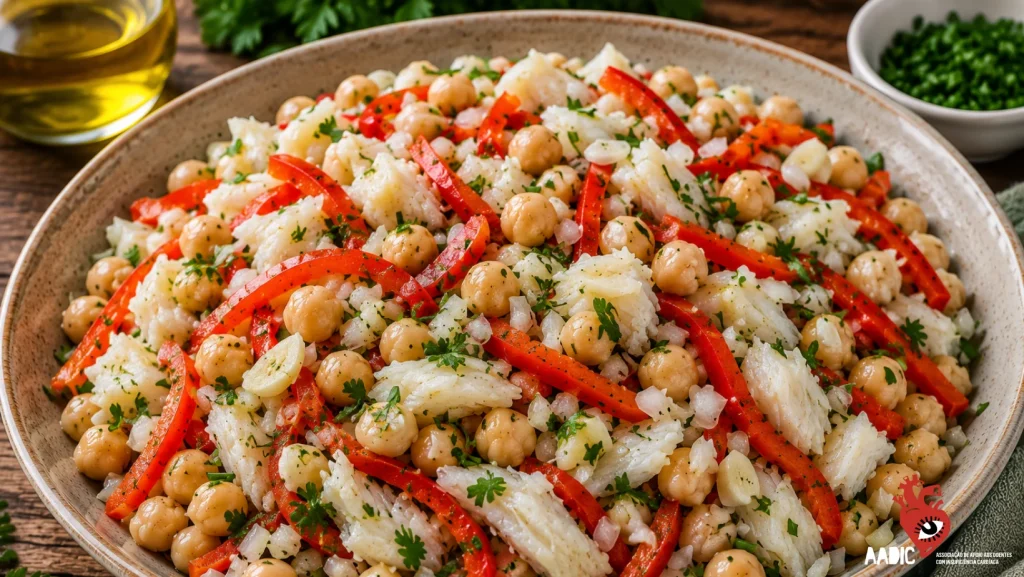 AADIC Receita Salada de grão com bacalhau